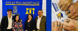 photo of martinez family and photo of their class rings